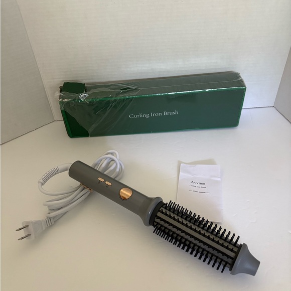 Avvnee Curling Iron Brush VTG Style Thermal New Silver Black OS - Picture 8 of 13